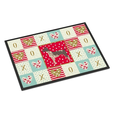 Jensendistributionservices 24 x 36 in. American Hairless Terrier Love Indoor or Outdoor Mat MI1717354